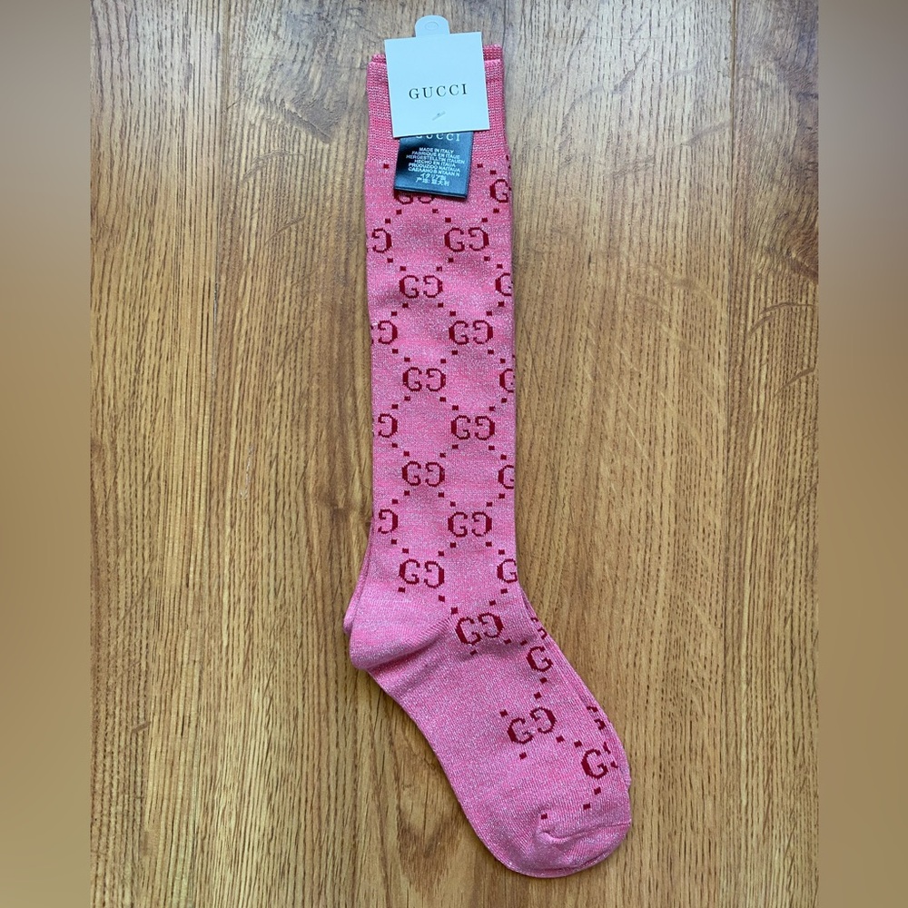 Gucci Pink GG Pattern Socks